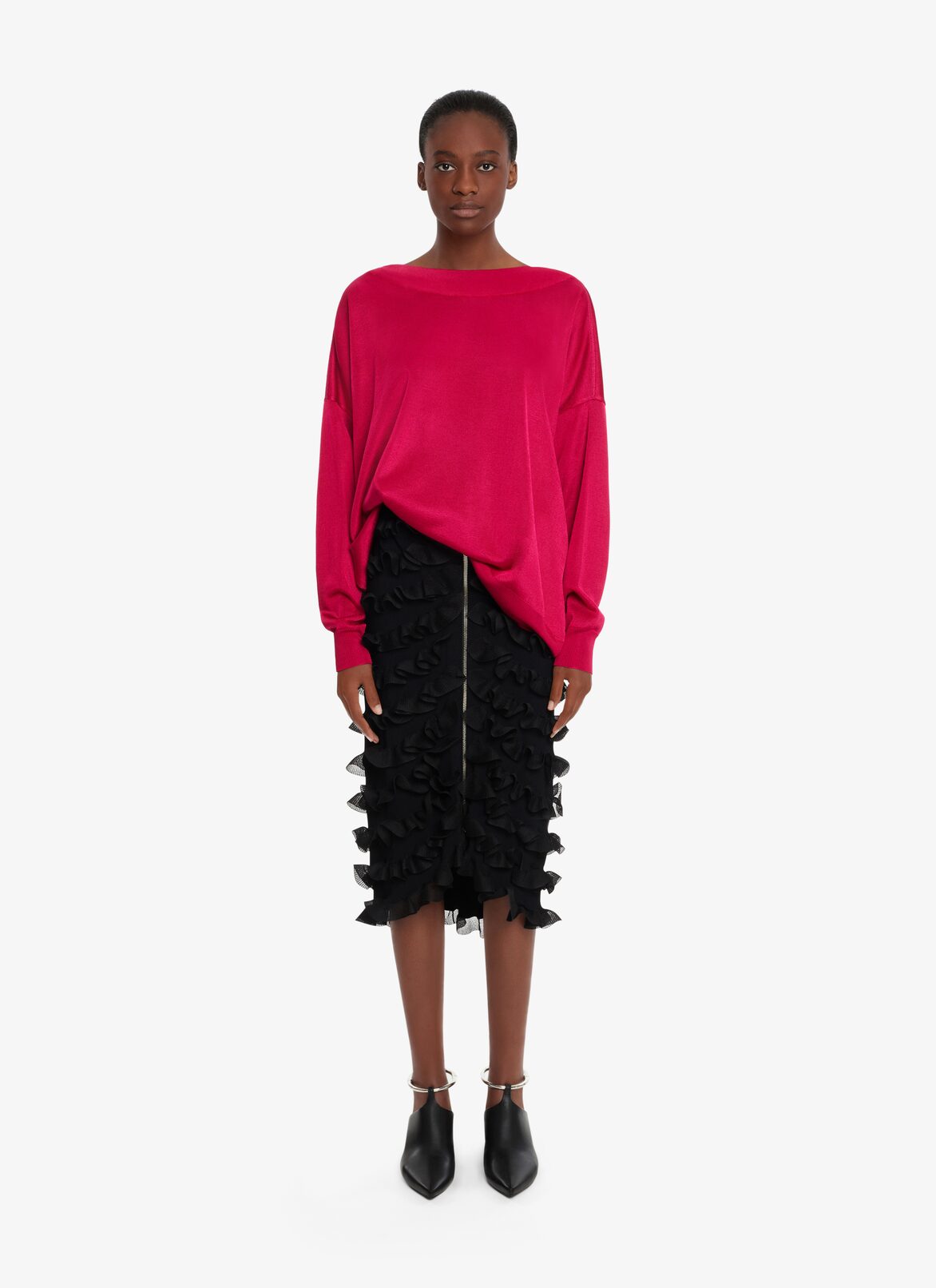 ZIPPED HIGH-WAIST SKIRT ALAÏA BLACK ZIPPED HIGH-WAIST SKIRT